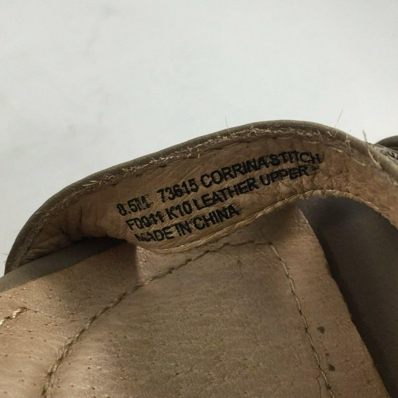 Frye Womens Corrina Stitch Platform Sandals Shoes Wedge 8.5M 73615 Beige Leather - Picture 3 of 12